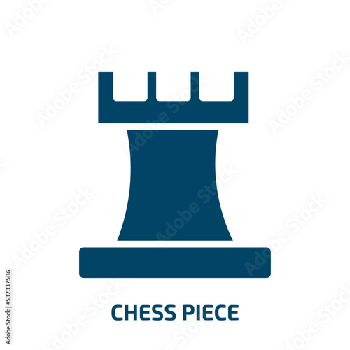chess piece icon from arcade collection. Filled chess piece, game, leisure glyph icons isolated on white background. Black vector chess piece sign, symbol for web design and mobile apps