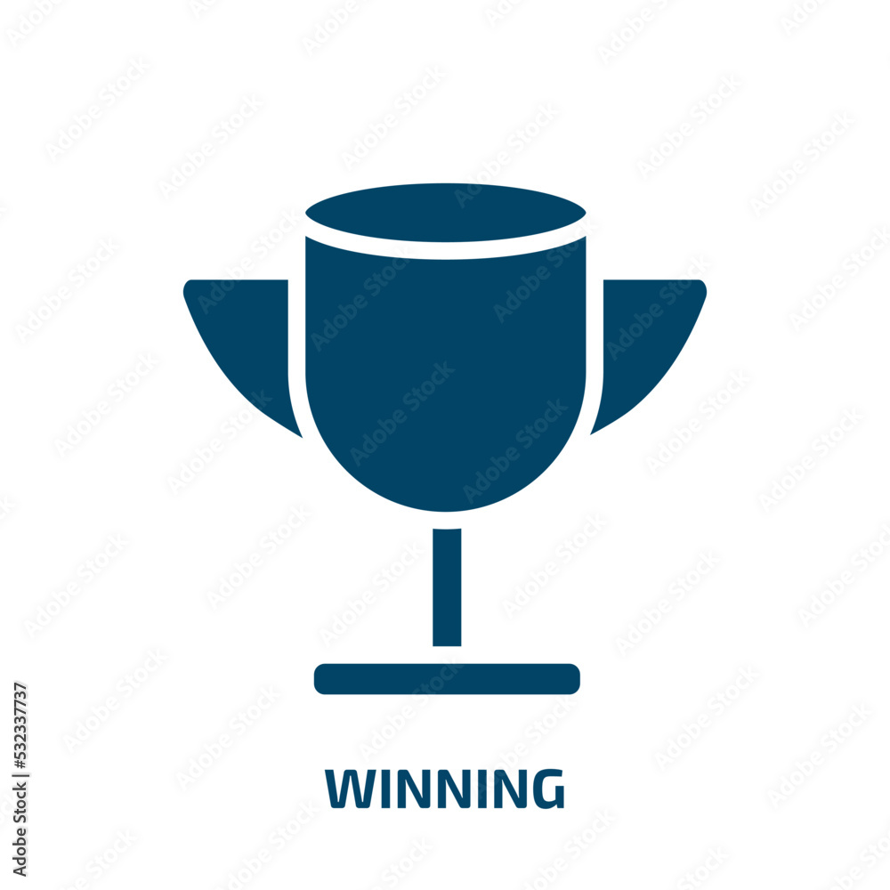 winning icon from general collection. Filled winning, win, success glyph icons isolated on white background. Black vector winning sign, symbol for web design and mobile apps winning icon from general collection. Filled winning, win, success glyph icons isolated on white background. Black vector winning sign, symbol for web design and mobile apps