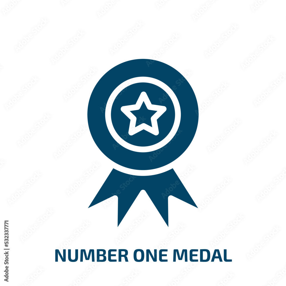 number one medal icon from general collection. Filled number one medal, prize, medal glyph icons isolated on white background. Black vector number one medal sign, symbol for web design and mobile apps number one medal icon from general collection. Filled number one medal, prize, medal glyph icons isolated on white background. Black vector number one medal sign, symbol for web design and mobile apps