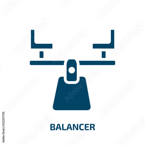 balancer icon from general collection. Filled balancer, balance, business glyph icons isolated on white background. Black vector balancer sign, symbol for web design and mobile apps photo