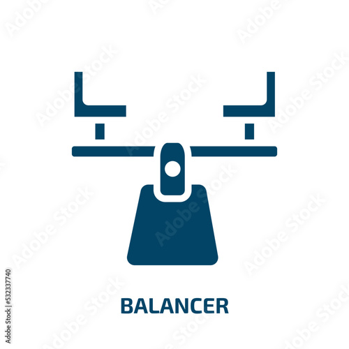 balancer icon from general collection. Filled balancer, balance, business glyph icons isolated on white background. Black vector balancer sign, symbol for web design and mobile apps