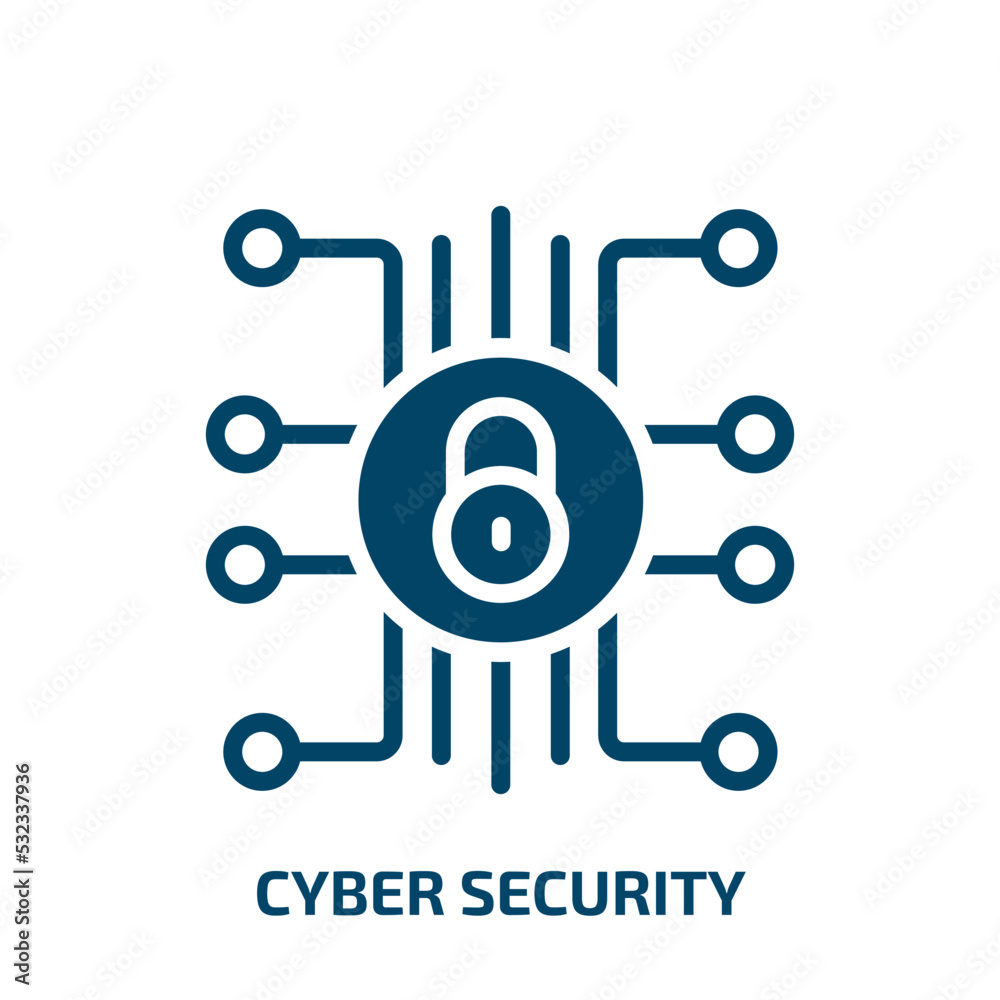 cyber security icon from internet security collection. Filled cyber security, protection, security glyph icons isolated on white background. Black vector cyber security sign, symbol for web design and cyber security icon from internet security collection. Filled cyber security, protection, security glyph icons isolated on white background. Black vector cyber security sign, symbol for web design and
