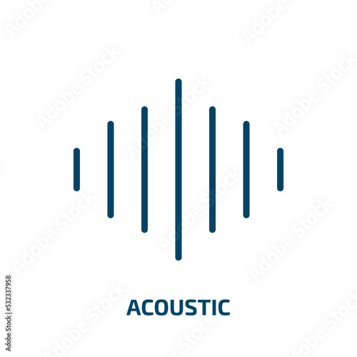 acoustic icon from music and media collection. Filled acoustic  sound  music glyph icons isolated on white background. Black vector acoustic sign  symbol for web design and mobile apps