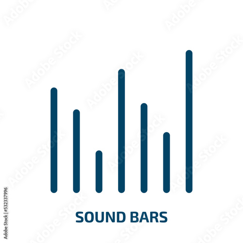 sound bars icon from music and media collection. Filled sound bars  sound  bar glyph icons isolated on white background. Black vector sound bars sign  symbol for web design and mobile apps