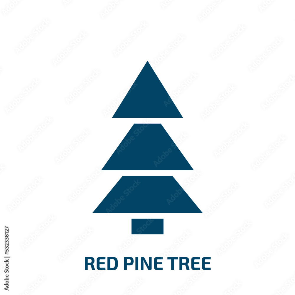 red pine tree icon from nature collection. Filled red pine tree, pine, tree glyph icons isolated on white background. Black vector red pine tree sign, symbol for web design and mobile apps red pine tree icon from nature collection. Filled red pine tree, pine, tree glyph icons isolated on white background. Black vector red pine tree sign, symbol for web design and mobile apps