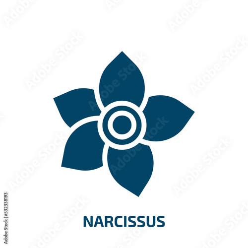 narcissus icon from nature collection. Filled narcissus, spring, floral glyph icons isolated on white background. Black vector narcissus sign, symbol for web design and mobile apps