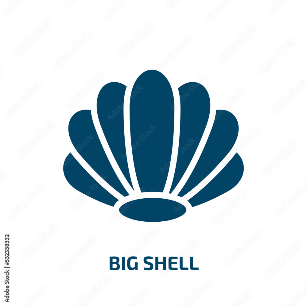 big shell icon from nautical collection. Filled big shell, animal, nature glyph icons isolated on white background. Black vector big shell sign, symbol for web design and mobile apps big shell icon from nautical collection. Filled big shell, animal, nature glyph icons isolated on white background. Black vector big shell sign, symbol for web design and mobile apps
