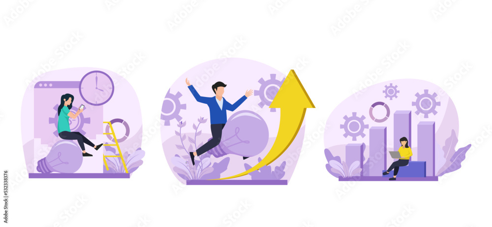 Flat Bundle Business Design Illustration Flat Bundle Business Design Illustration