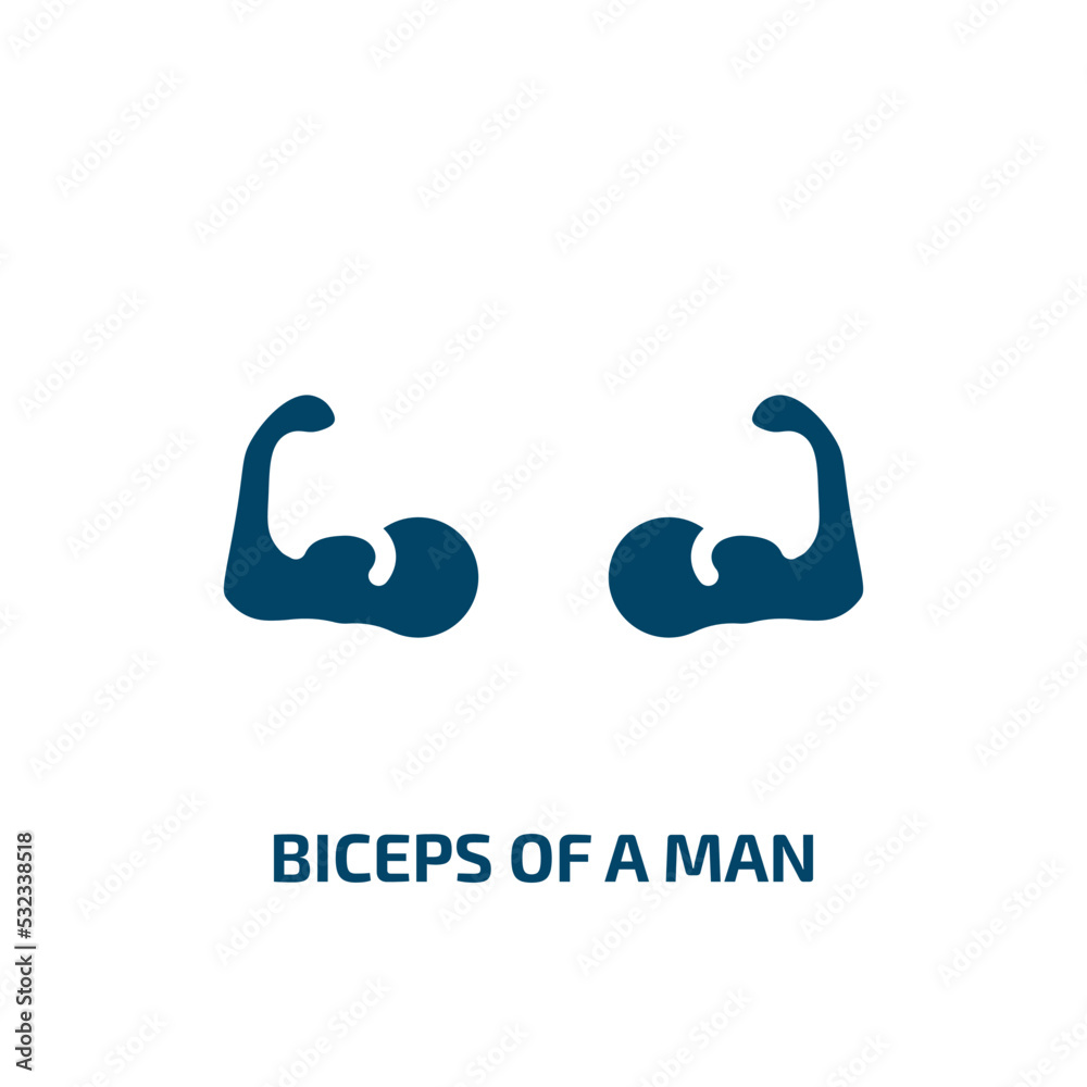 biceps of a man icon from people collection. Filled biceps of a man, fitness, man glyph icons isolated on white background. Black vector biceps of a man sign, symbol for web design and mobile apps biceps of a man icon from people collection. Filled biceps of a man, fitness, man glyph icons isolated on white background. Black vector biceps of a man sign, symbol for web design and mobile apps