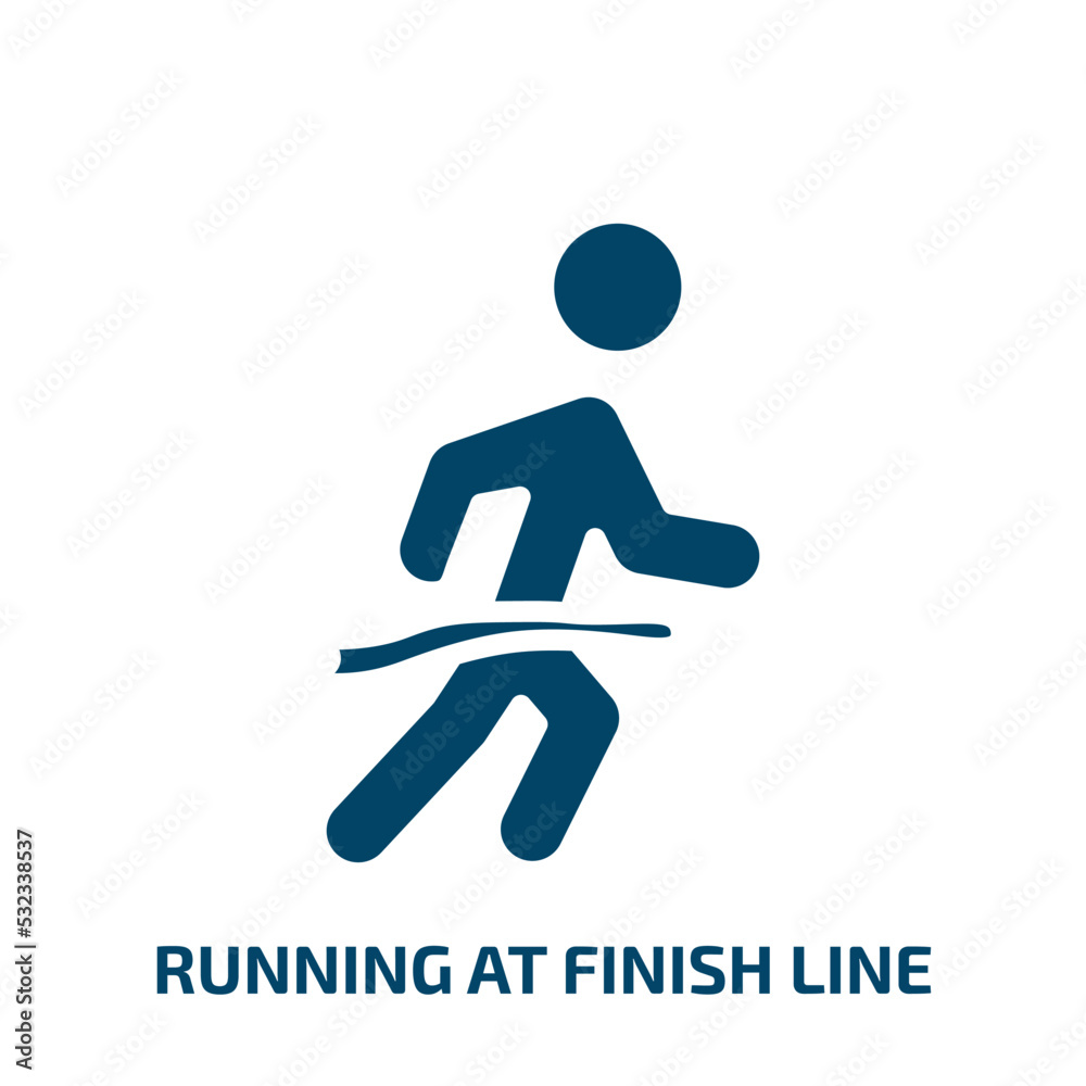 running at finish line icon from people collection. Filled running at finish line, finish, marathon glyph icons isolated on white background. Black vector running at finish line sign, symbol for web running at finish line icon from people collection. Filled running at finish line, finish, marathon glyph icons isolated on white background. Black vector running at finish line sign, symbol for web