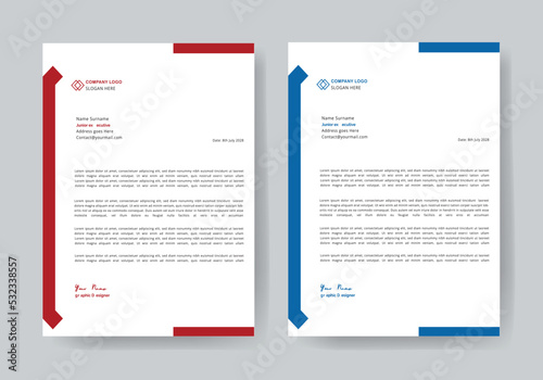Modern business letterhead template, corporate letterhead template design