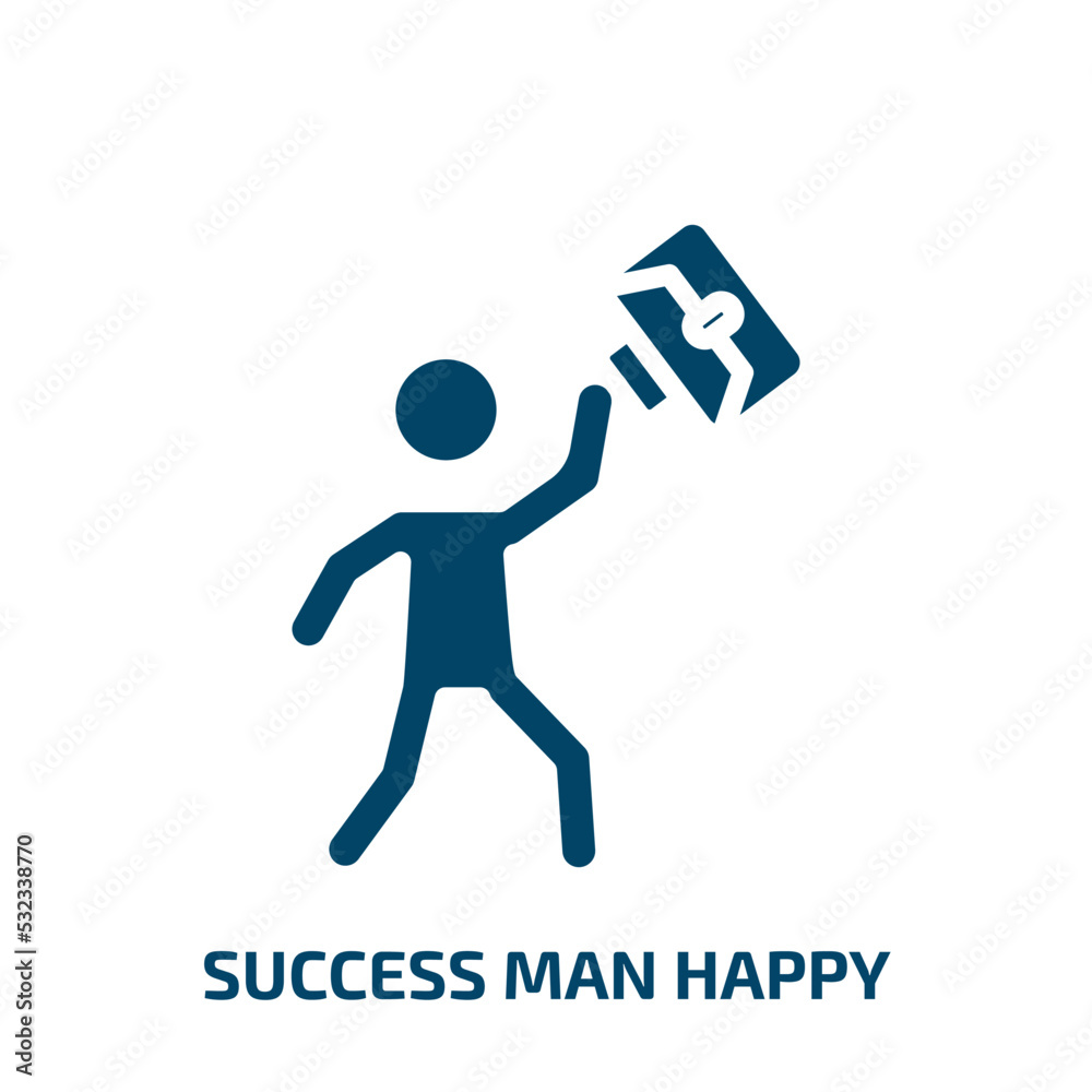 success man happy icon from people collection. Filled success man happy, happy, male glyph icons isolated on white background. Black vector success man happy sign, symbol for web design and mobile success man happy icon from people collection. Filled success man happy, happy, male glyph icons isolated on white background. Black vector success man happy sign, symbol for web design and mobile