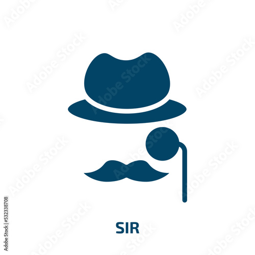 sir icon from people collection. Filled sir, male, rich glyph icons isolated on white background. Black vector sir sign, symbol for web design and mobile apps