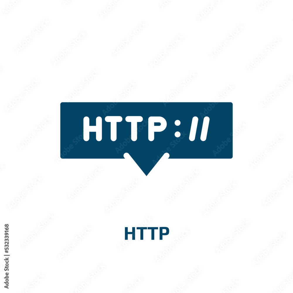 http icon from programming collection. Filled http, internet, computer glyph icons isolated on white background. Black vector http sign, symbol for web design and mobile apps http icon from programming collection. Filled http, internet, computer glyph icons isolated on white background. Black vector http sign, symbol for web design and mobile apps