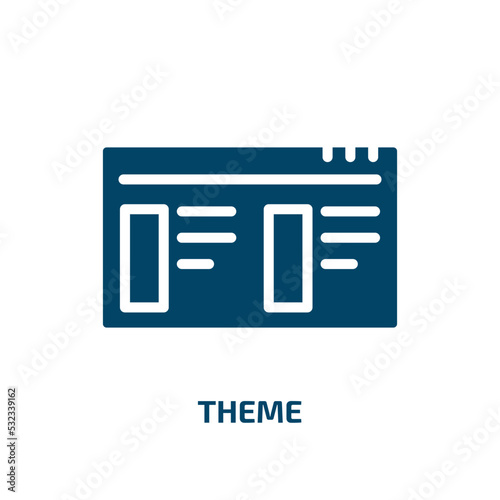 theme icon from programming collection. Filled theme, business, commerce glyph icons isolated on white background. Black vector theme sign, symbol for web design and mobile apps