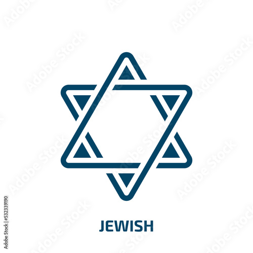 jewish icon from religion collection. Filled jewish, religious, jew glyph icons isolated on white background. Black vector jewish sign, symbol for web design and mobile apps
