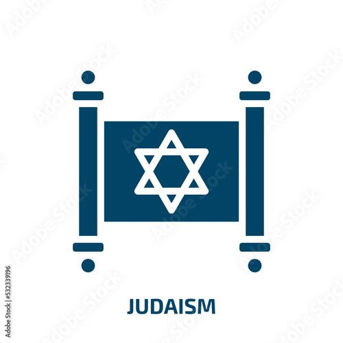 judaism icon from religion collection. Filled judaism, jewish, torah glyph icons isolated on white background. Black vector judaism sign, symbol for web design and mobile apps