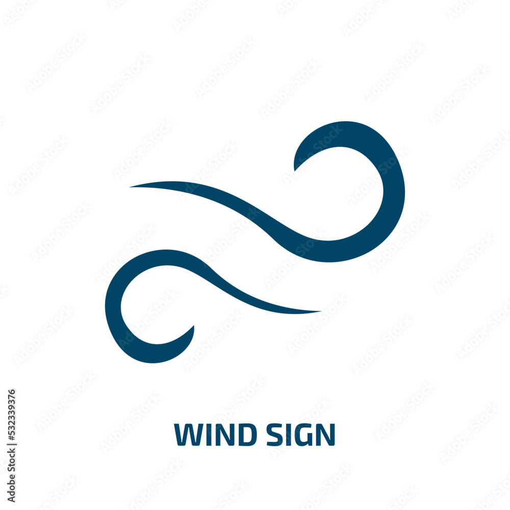 wind sign icon from signs collection. Filled wind sign, wind, energy glyph icons isolated on white background. Black vector wind sign sign, symbol for web design and mobile apps wind sign icon from signs collection. Filled wind sign, wind, energy glyph icons isolated on white background. Black vector wind sign sign, symbol for web design and mobile apps
