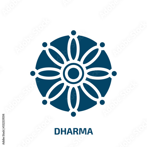 dharma icon from religion collection. Filled dharma, religion, religious glyph icons isolated on white background. Black vector dharma sign, symbol for web design and mobile apps photo