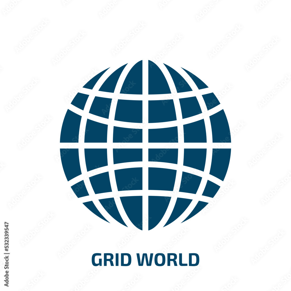 grid world icon from signs collection. Filled grid world, connection, communication glyph icons isolated on white background. Black vector grid world sign, symbol for web design and mobile apps grid world icon from signs collection. Filled grid world, connection, communication glyph icons isolated on white background. Black vector grid world sign, symbol for web design and mobile apps