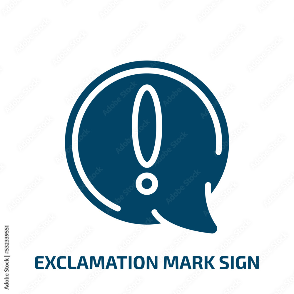 Obraz premium exclamation mark sign icon from signs collection. Filled exclamation mark sign, exclamation, danger glyph icons isolated on white background. Black vector exclamation mark sign sign, symbol for web