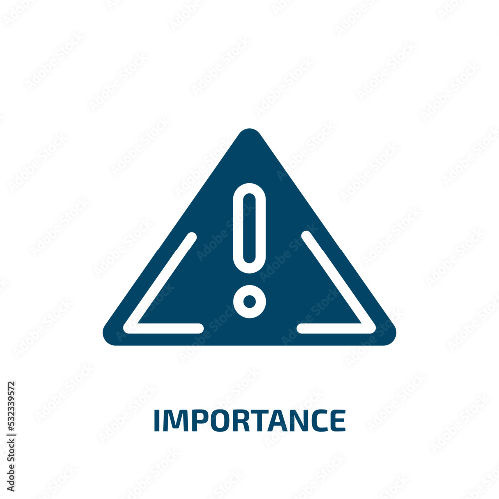 importance icon from social media marketing collection. Filled importance, exclamation, important glyph icons isolated on white background. Black vector importance sign, symbol for web design and importance icon from social media marketing collection. Filled importance, exclamation, important glyph icons isolated on white background. Black vector importance sign, symbol for web design and