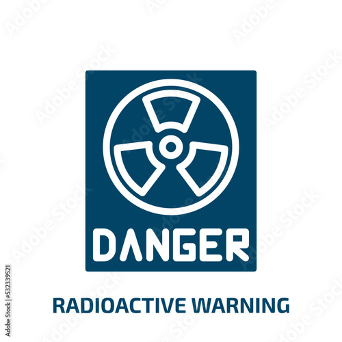 radioactive warning icon from signs collection. Filled radioactive warning, radioactive, danger glyph icons isolated on white background. Black vector radioactive warning sign, symbol for web design