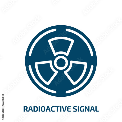 radioactive signal icon from signs collection. Filled radioactive signal, radioactive, safety glyph icons isolated on white background. Black vector radioactive signal sign, symbol for web design and