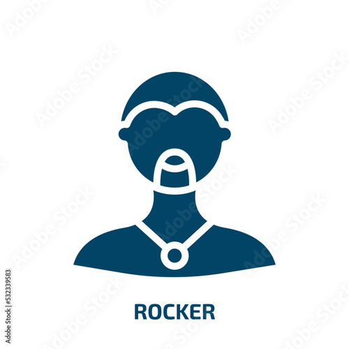rocker icon from social media marketing collection. Filled rocker, music, rock glyph icons isolated on white background. Black vector rocker sign, symbol for web design and mobile apps