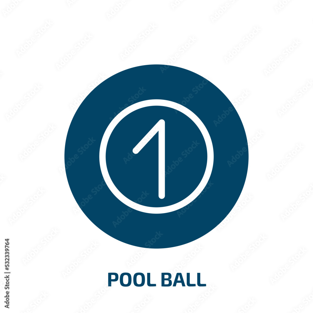 pool ball icon from sports collection. Filled pool ball, pool, ball glyph icons isolated on white background. Black vector pool ball sign, symbol for web design and mobile apps pool ball icon from sports collection. Filled pool ball, pool, ball glyph icons isolated on white background. Black vector pool ball sign, symbol for web design and mobile apps