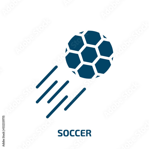 soccer icon from sport collection. Filled soccer, sport, ball glyph icons isolated on white background. Black vector soccer sign, symbol for web design and mobile apps