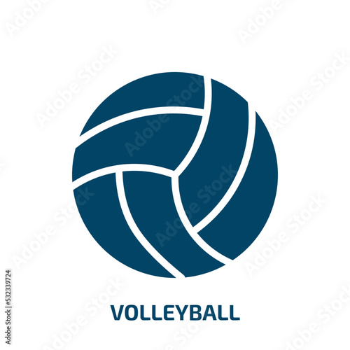 volleyball icon from sport collection. Filled volleyball, basketball, soccer glyph icons isolated on white background. Black vector volleyball sign, symbol for web design and mobile apps