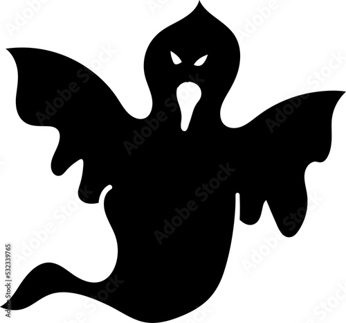 Silhouette of Halloween Ghost Vector illustration