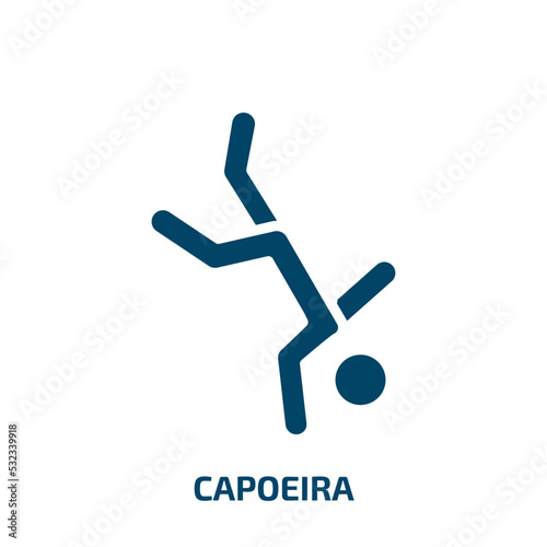capoeira icon from sports collection. Filled capoeira, sport, brazilian glyph icons isolated on white background. Black vector capoeira sign, symbol for web design and mobile apps