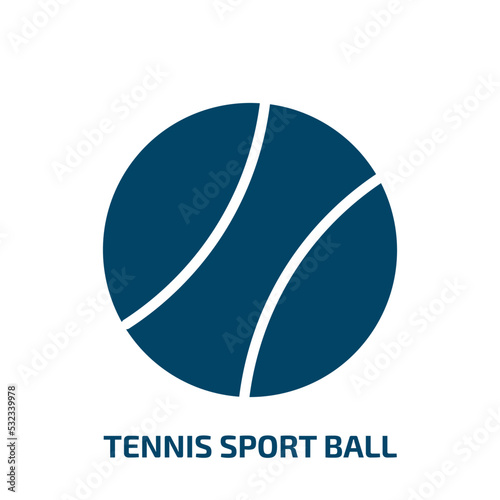 tennis sport ball icon from sports collection. Filled tennis sport ball, ball, tennis glyph icons isolated on white background. Black vector tennis sport ball sign, symbol for web design and mobile