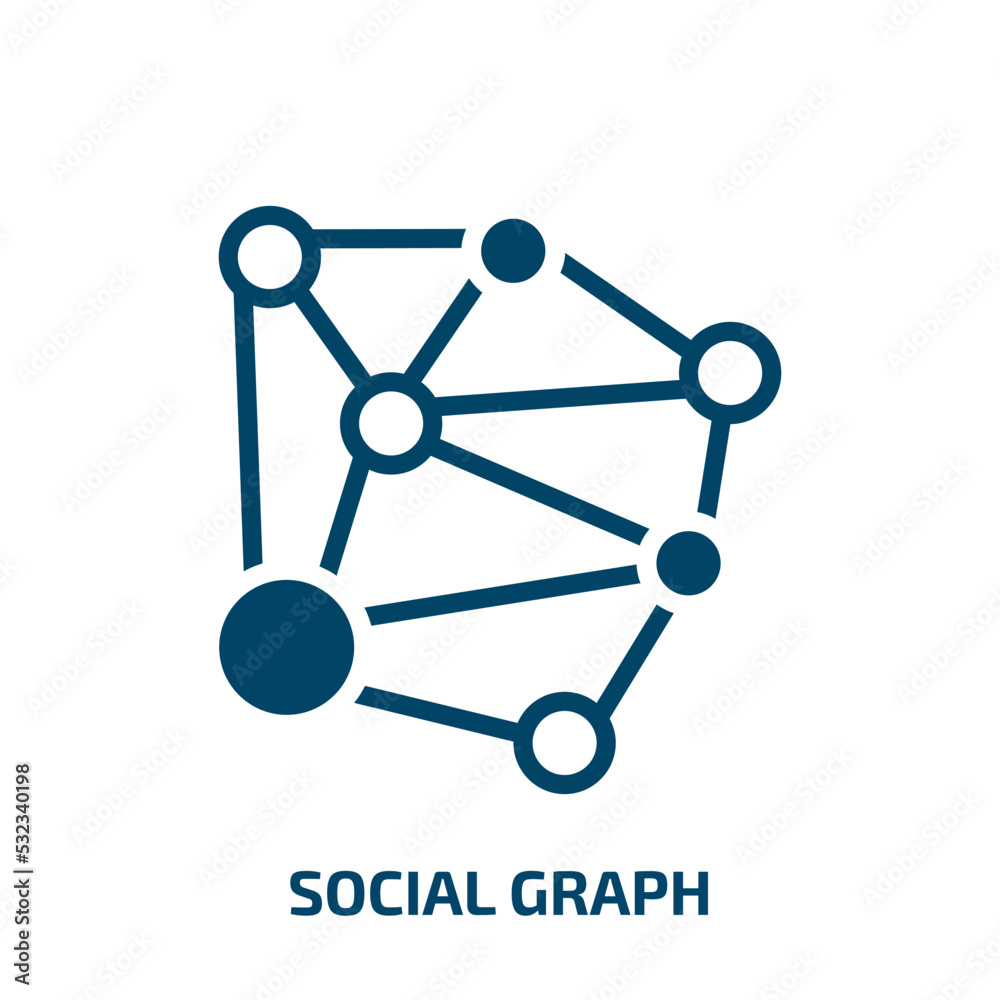 social graph icon from technology collection. Filled social graph, graph, social glyph icons isolated on white background. Black vector social graph sign, symbol for web design and mobile apps social graph icon from technology collection. Filled social graph, graph, social glyph icons isolated on white background. Black vector social graph sign, symbol for web design and mobile apps