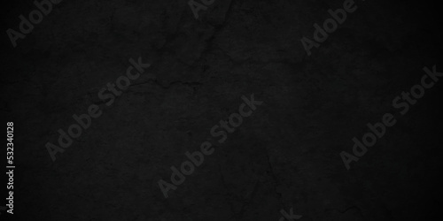 Dark Black stone concrete grunge texture and backdrop background anthracite panorama. Panorama dark grey black slate background or texture. 