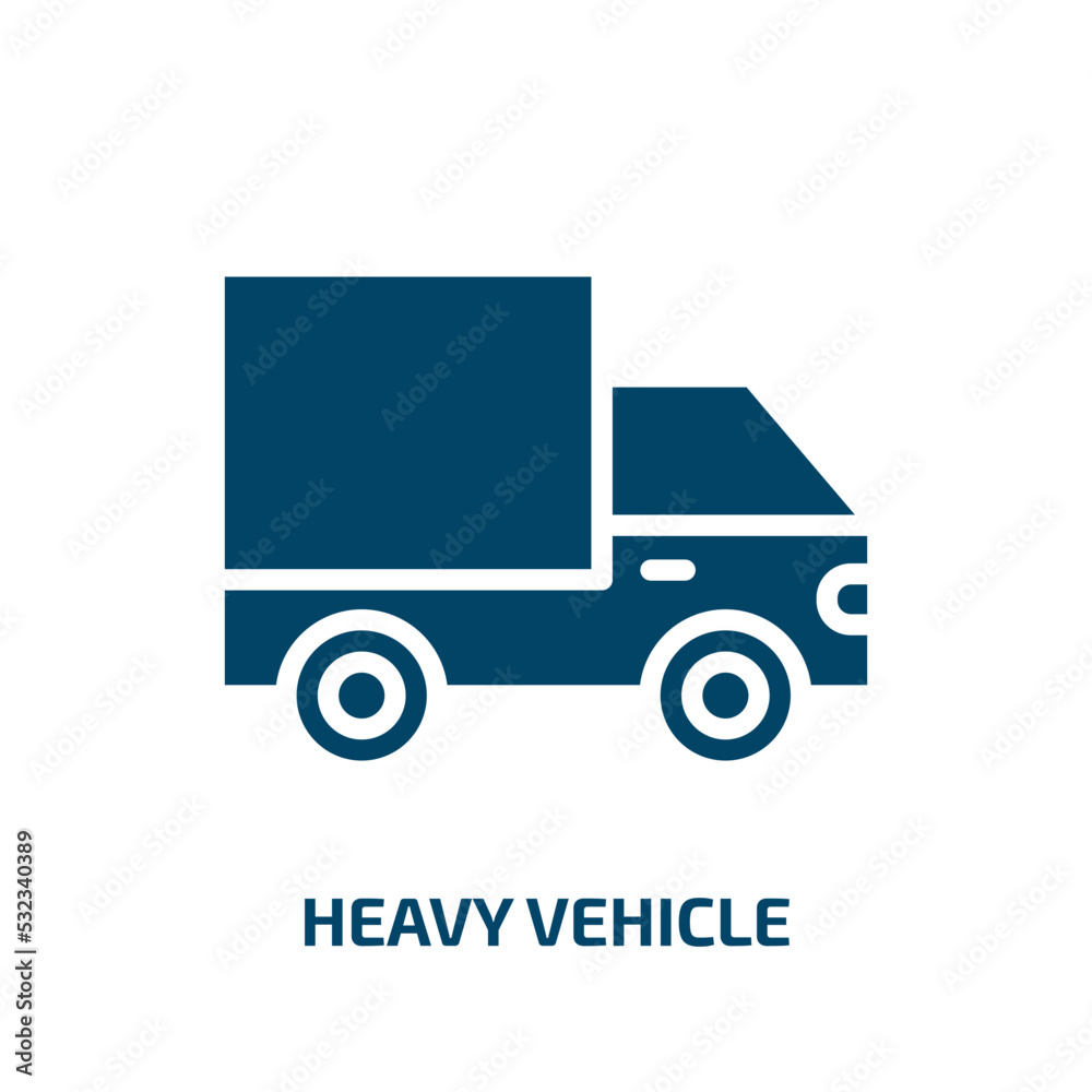 heavy vehicle icon from transport collection. Filled heavy vehicle, vehicle, transportation glyph icons isolated on white background. Black vector heavy vehicle sign, symbol for web design and mobile heavy vehicle icon from transport collection. Filled heavy vehicle, vehicle, transportation glyph icons isolated on white background. Black vector heavy vehicle sign, symbol for web design and mobile