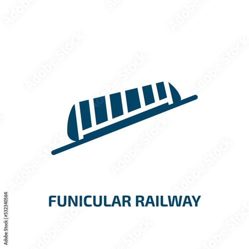 funicular railway icon from transportation collection. Filled funicular railway, funicular, railway glyph icons isolated on white background. Black vector funicular railway sign, symbol for web design