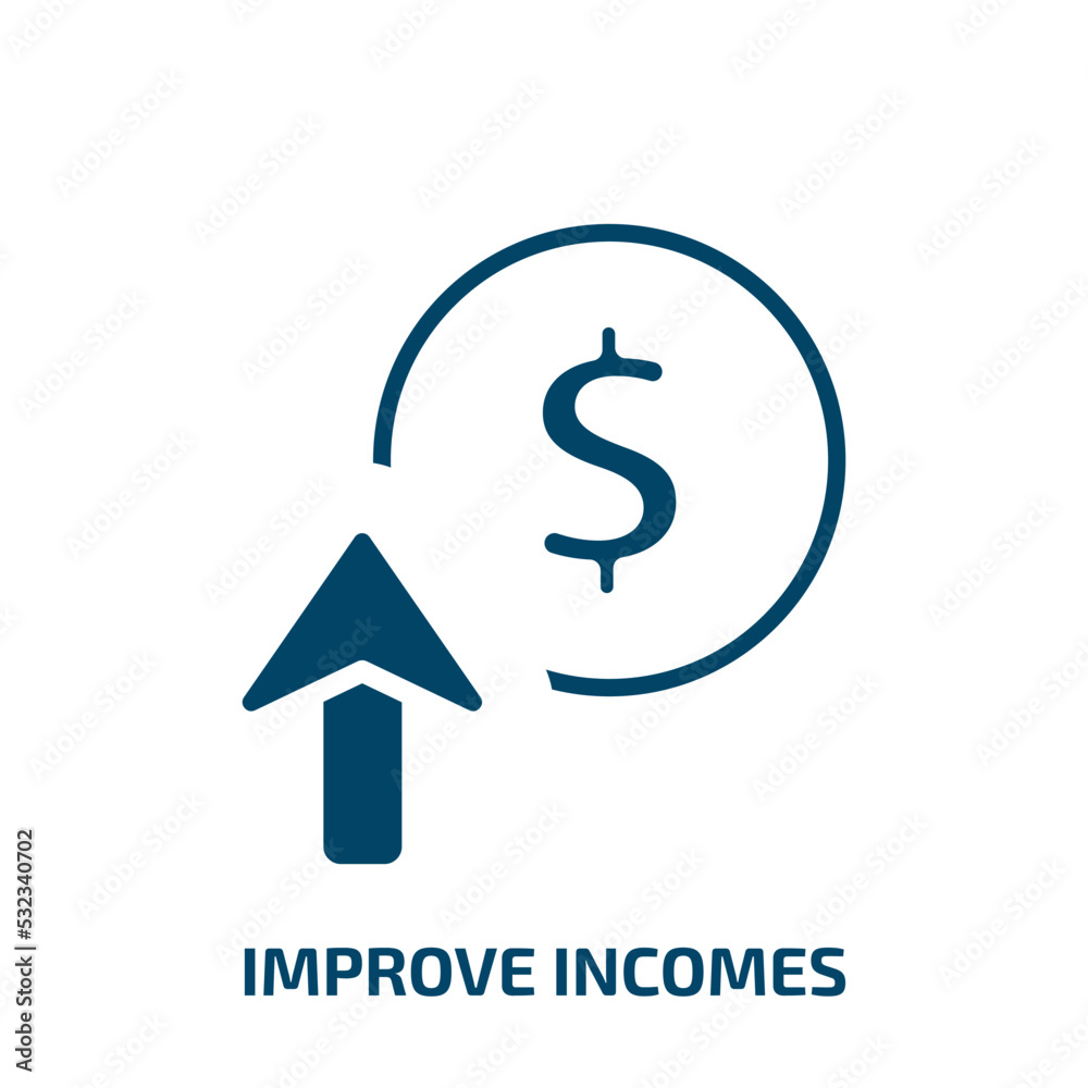 improve incomes icon from user interface collection. Filled improve incomes, bar, financial glyph icons isolated on white background. Black vector improve incomes sign, symbol for web design and improve incomes icon from user interface collection. Filled improve incomes, bar, financial glyph icons isolated on white background. Black vector improve incomes sign, symbol for web design and