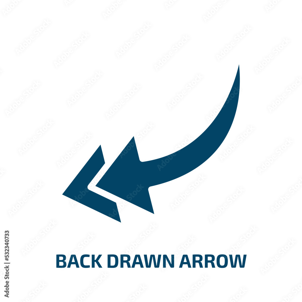 back drawn arrow icon from user interface collection. Filled back drawn arrow, arrow, pencil glyph icons isolated on white background. Black vector back drawn arrow sign, symbol for web design and back drawn arrow icon from user interface collection. Filled back drawn arrow, arrow, pencil glyph icons isolated on white background. Black vector back drawn arrow sign, symbol for web design and