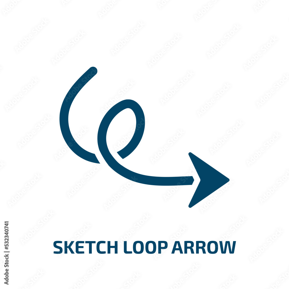 sketch loop arrow icon from user interface collection. Filled sketch loop arrow, arrow, navigation glyph icons isolated on white background. Black vector sketch loop arrow sign, symbol for web design sketch loop arrow icon from user interface collection. Filled sketch loop arrow, arrow, navigation glyph icons isolated on white background. Black vector sketch loop arrow sign, symbol for web design
