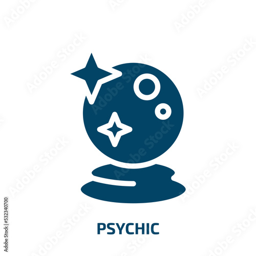 psychic icon from user interface collection. Filled psychic, business, spiritual glyph icons isolated on white background. Black vector psychic sign, symbol for web design and mobile apps
