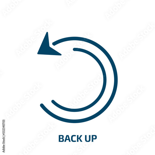 back up icon from user interface collection. Filled back up, arrow, back glyph icons isolated on white background. Black vector back up sign, symbol for web design and mobile apps