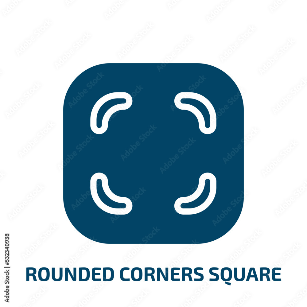 rounded corners square icon from user interface collection. Filled