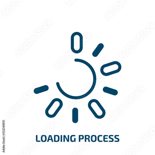 loading process icon from user interface collection. Filled loading process, loading, circle glyph icons isolated on white background. Black vector loading process sign, symbol for web design and