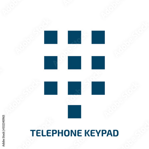 telephone keypad icon from user interface collection. Filled telephone keypad, keypad, telephone glyph icons isolated on white background. Black vector telephone keypad sign, symbol for web design and