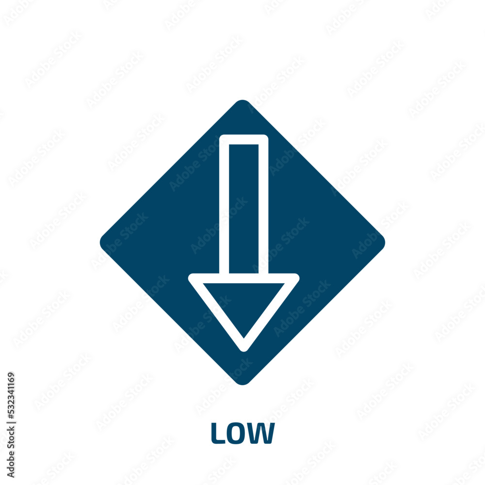 low icon from user interface collection. Filled low, energy, battery glyph icons isolated on white background. Black vector low sign, symbol for web design and mobile apps low icon from user interface collection. Filled low, energy, battery glyph icons isolated on white background. Black vector low sign, symbol for web design and mobile apps