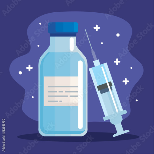 vaccine vial and injection