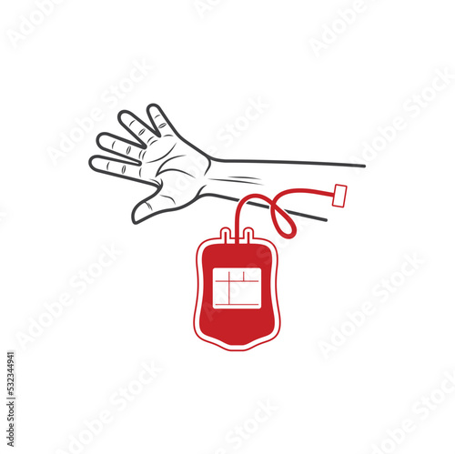 illustration of blood donors, vector art.
